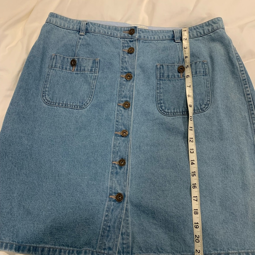 Denim Button-Front Skirt
